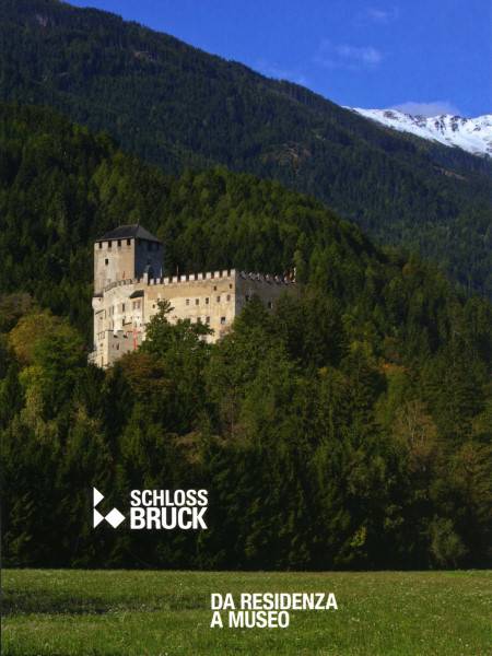 Einmalige Burg umgeben von grünen Wäldern mit schneebedeckten Bergen im Hintergrund. Ein Ziel für Museen.